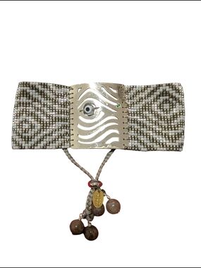 Martha Duran Beaded Evil Eye Cuff Bracelet Boho Statement